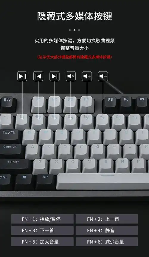 达尔优 a840机械键盘 樱桃轴键盘 游戏吃鸡键盘 可编程键盘 背光键盘