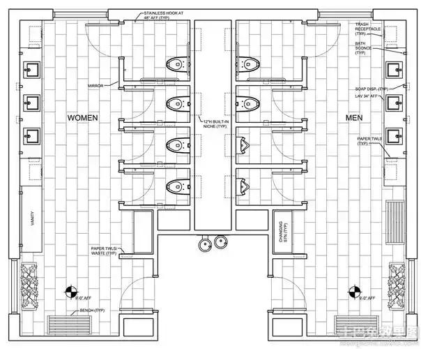 标准公共厕所平面图