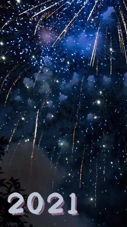 2021跨年夜唯美耀眼烟花,高清图片,手机壁纸