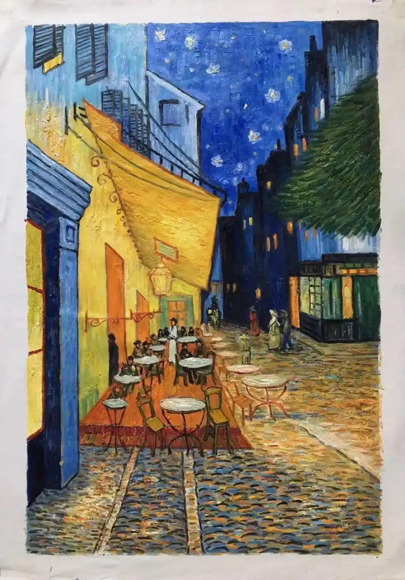 《夜间的露天咖啡座》梵高自1888年5月到9月18日借住的兰 - 抖音