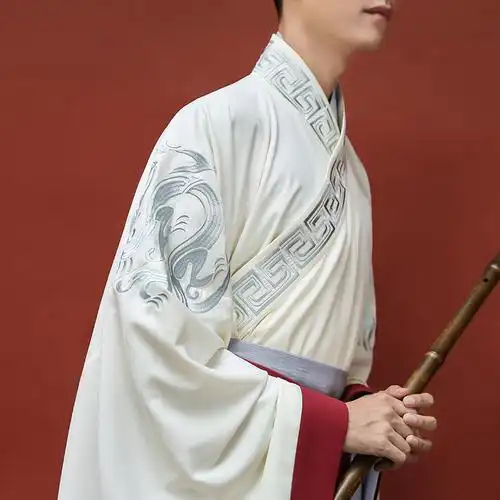 重回汉唐汉服男装容止传统中国风绣花广袖交领上衣下裳秋冬非古装
