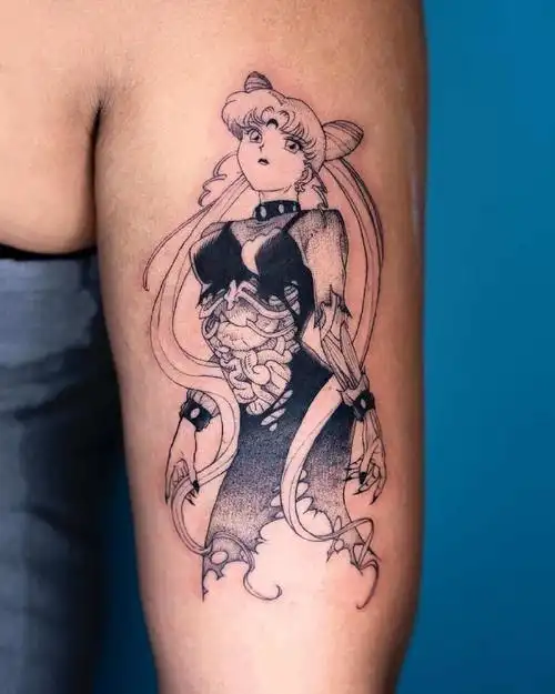 来自韩国纹身师oozy的动漫纹身图片9张
