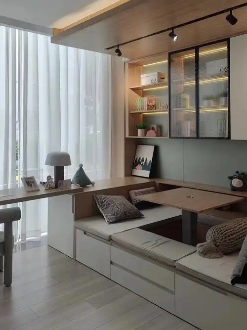 儿童房10平米的原木风榻榻米功能太齐全05