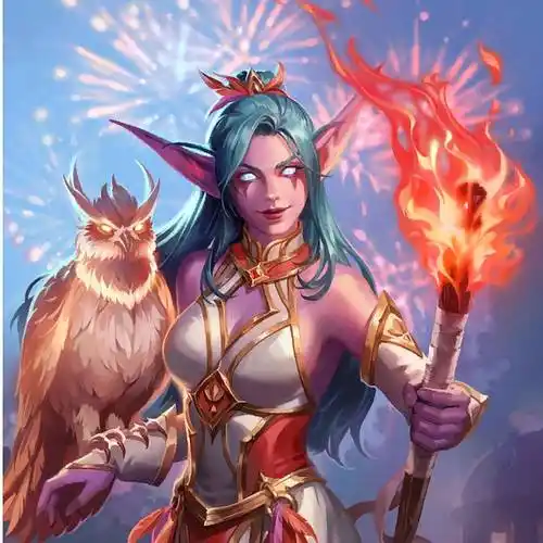 鉴赏一下炉石传说最新皮肤原画,画师之间,亦有不同_阿兰娜_清风_凯尔