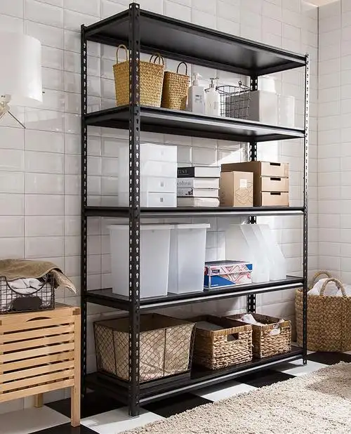 厂批发黑色家用仓库仓储物架置物架阳台展示铁架子多层自由组合