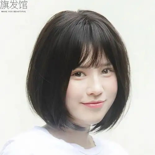 假发女短发自然蓬松修饰圆脸新式发套锁骨发波波头bobo头顶补发片