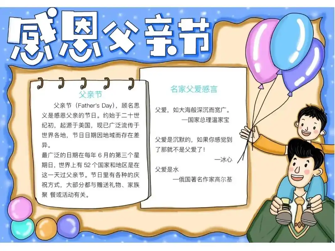 父亲节手抄报