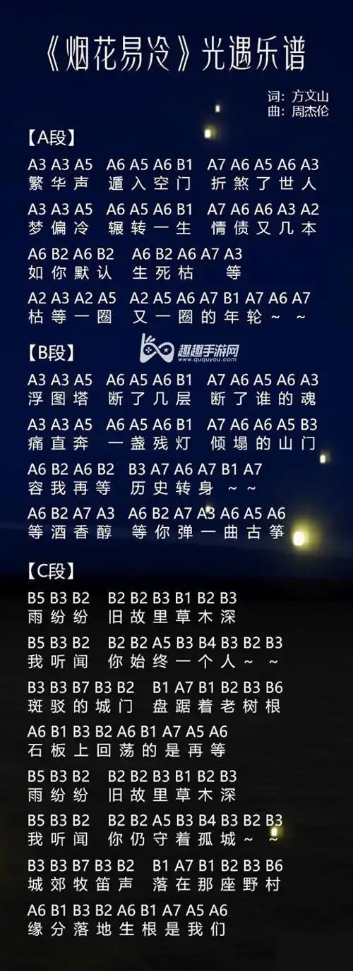 光遇幻昼曲谱_光遇幻昼完整乐谱