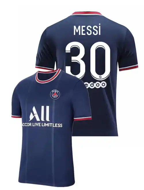 跨境新款巴黎圣日耳曼球衣主客30号梅西球衣7号姆巴佩10号内马尔