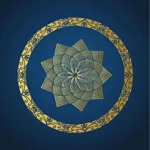 徕卡m瑜伽装饰的金象征重要阿拉贝斯卡和m和ala.矢量照片