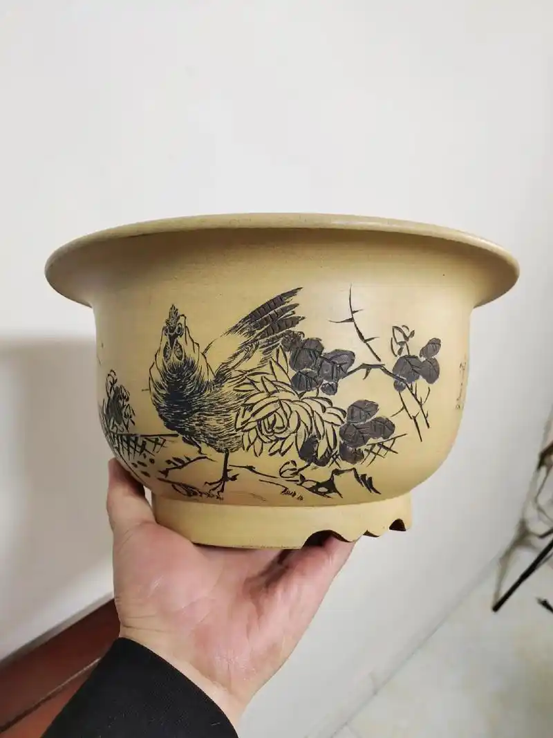 老花盆.民国时期飘口粉段老花盆#器物之美 #一代人的回忆 #