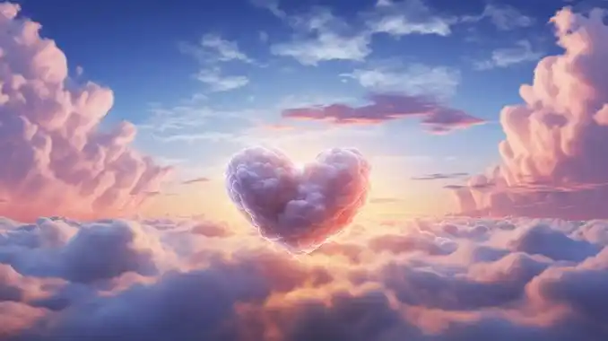 爱心形云朵
