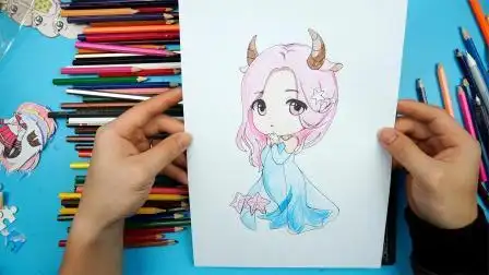 奇迹暖暖十二星座,q版摩羯座彩铅画