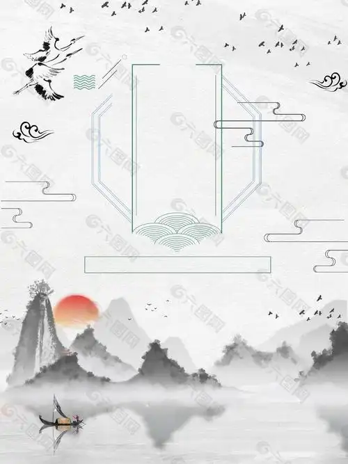 唯美水墨古风海报背景背景素材免费下载(图片编号:9319638)-六图网