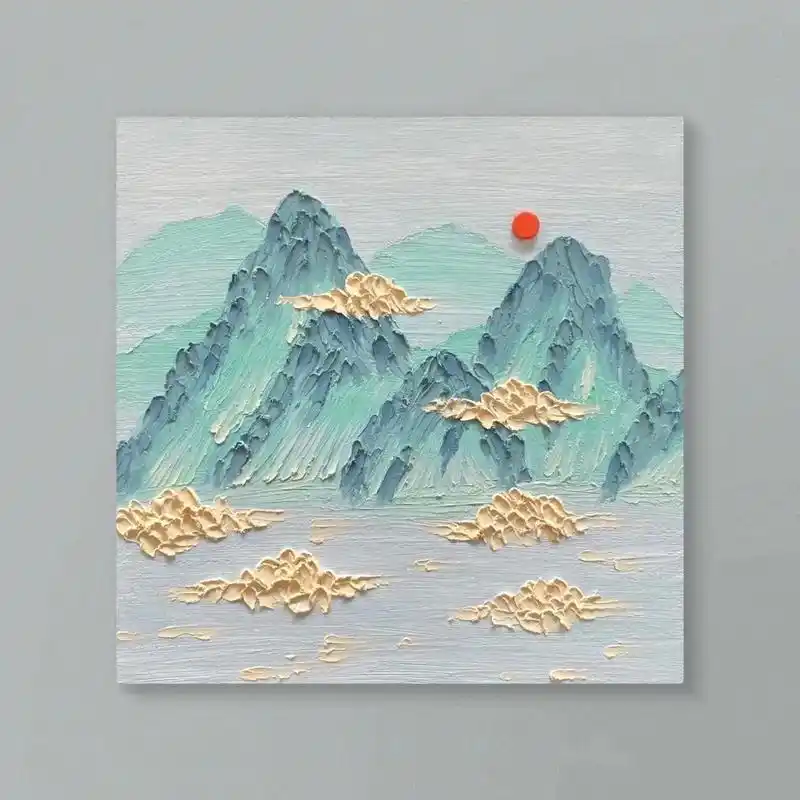 油画棒:山水画.#油画棒 #图文伙伴计划 #油画棒风景画 # - 抖音