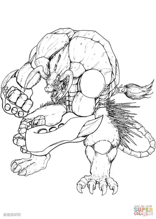 奇幻怪物填色图片奇幻生物简笔画