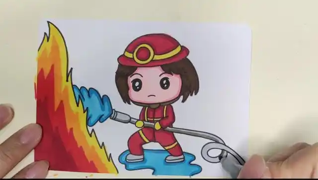 消防员简笔画卡通消防员救火图片简笔画消防员人物简笔画图集灭火的