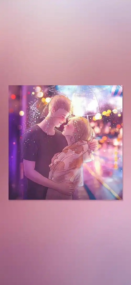 甜蜜情侣爱情插画高清手机壁纸