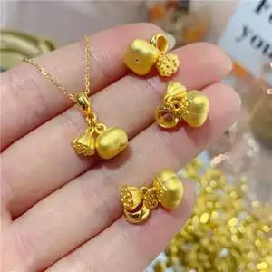 足金999好事成双黄金吊坠足金挂坠柿子莲蓬柿柿如意吊坠好事连连