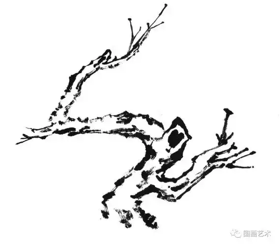 写意梅花枝干的两种画法,超详细的步骤一学就会!