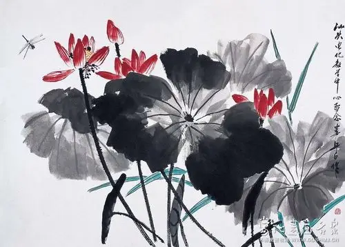 荷花- 国画 - 当代书画名家网_国画家_油画家_书法家_艺术家