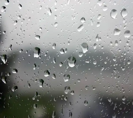 玻璃窗外唯美雨景