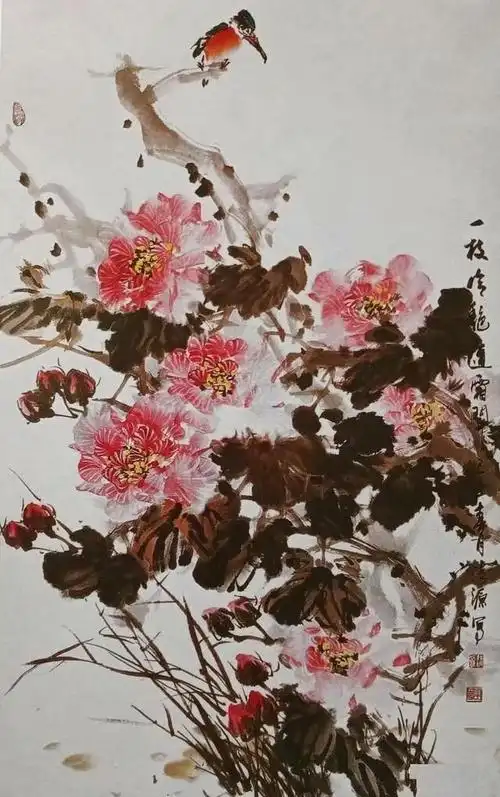 写意水墨画--芙蓉花