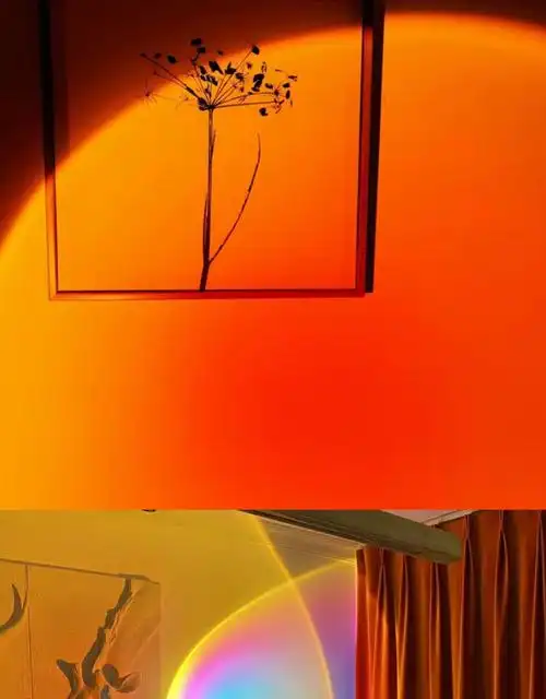 夕阳灯拍照投影灯落日灯余晖意大利网红氛围灯台灯日不落落地灯