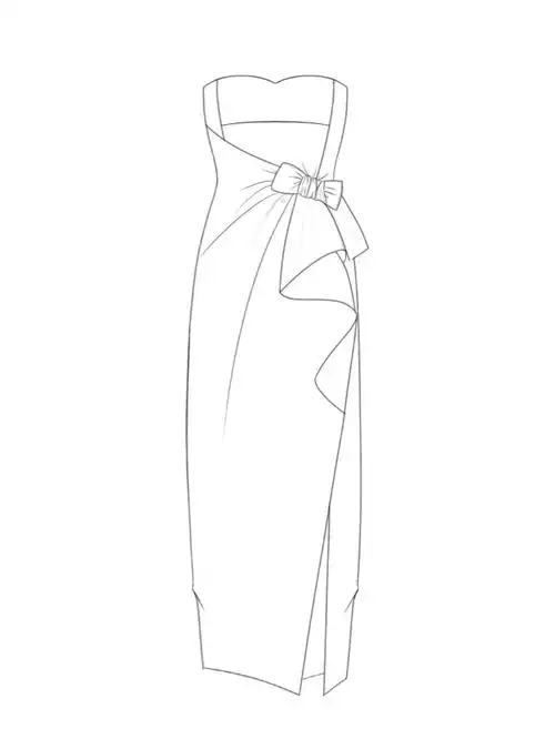 长款等……#服装设计款式图  #服装设计  #款式图  #礼服  #服装款式