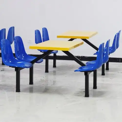 0成交0套厂家批发组合餐桌椅 食堂餐桌椅 学校四人位玻璃钢餐桌椅定做