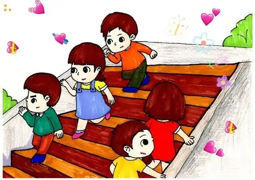 科技新村幼儿园"安全行动 点滴做起"之安全上下楼梯——大一班