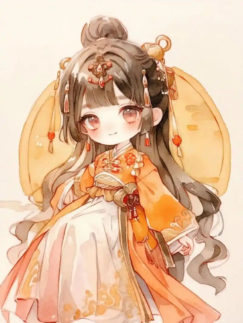 q版古风人物全身立绘 她真的好像月饼,大家是喜欢五仁月饼,还是水果味