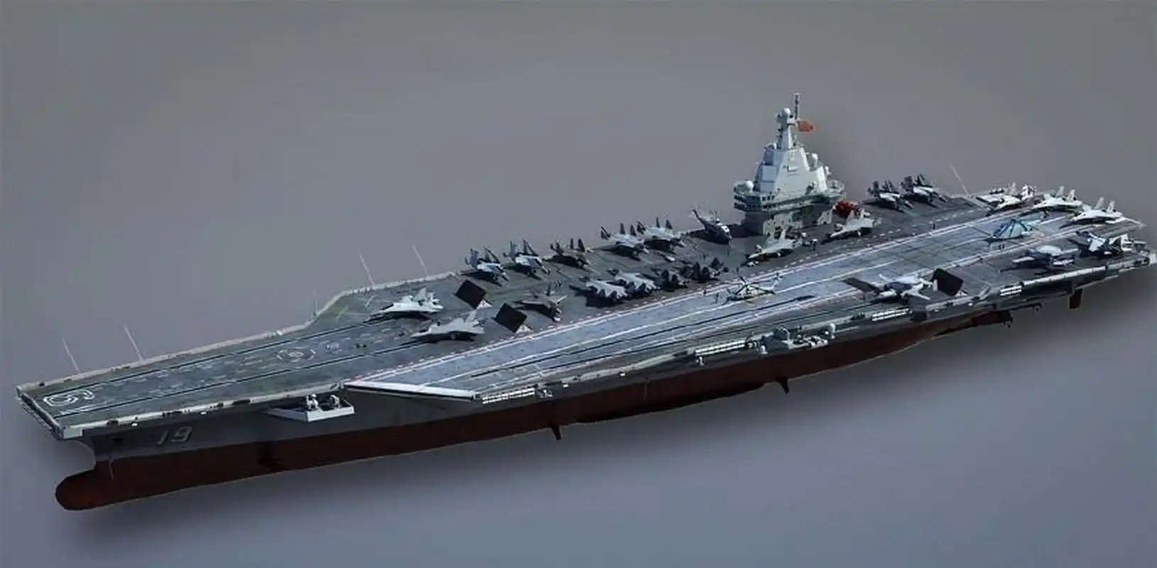 中船集团公布004核动力航母模型,采用直通甲板设计,取消了常规动力