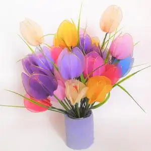 丝网花diy手工制作成品花郁金香盆景客厅装饰仿真花包邮