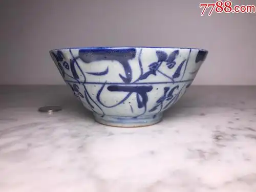 民俗风情的清末青花碗