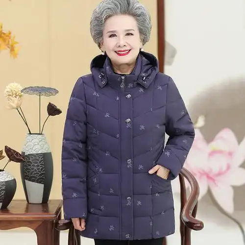 老年人衣服妈妈冬装棉衣607080岁奶奶棉袄外套中老年中老年女装