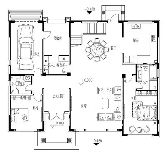 高端大气三层独栋欧式别墅户型图造价50万