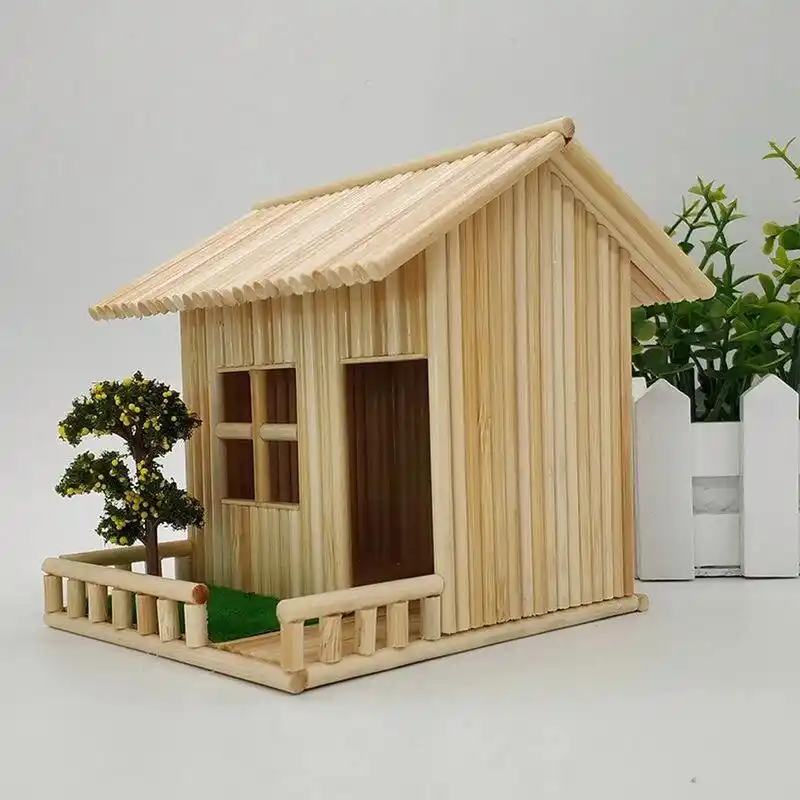 一次性筷子制作简单小房子 赶快动手吧