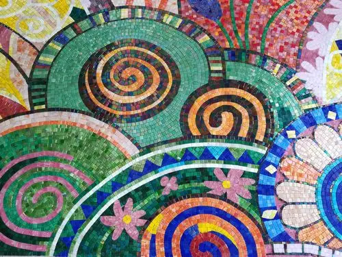 佛山柯翰马赛克剪画冰玉欧式玄关马赛克拼图拼花客厅背景墙抽象艺术油