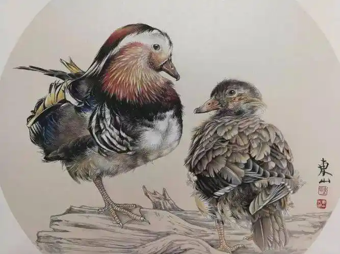 陈东山工笔花鸟欣赏这手法让人钦佩