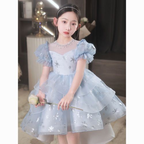 女童主持人礼服高端儿童生日宴会公主裙花童婚礼小女孩钢琴演出服