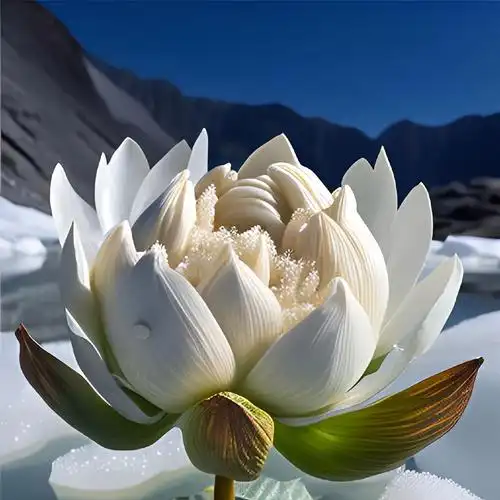 2023最新高清绝美雪中睡莲风景头像 睡莲 照片