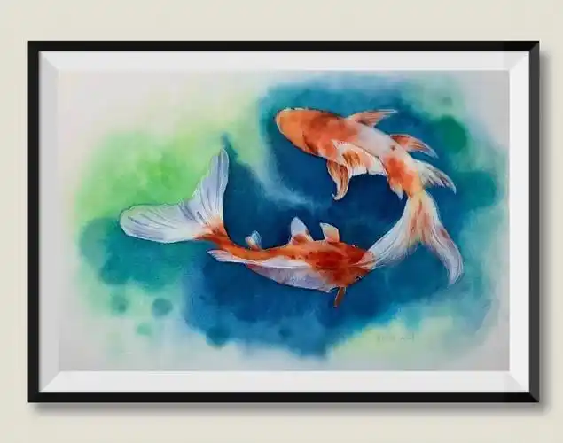 水彩练习锦鲤图