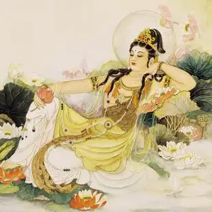 观音佛像 卧莲观音瓷板画 陶瓷观音 佛画