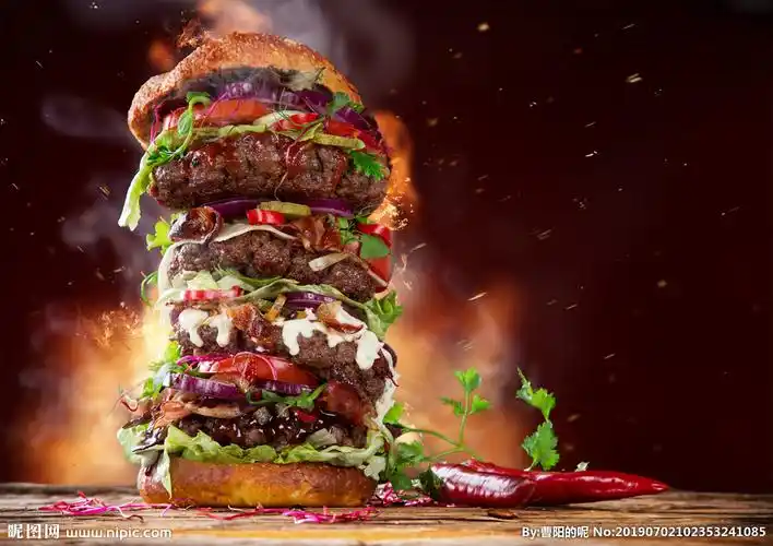 火爆麻辣汉堡高清背景图片