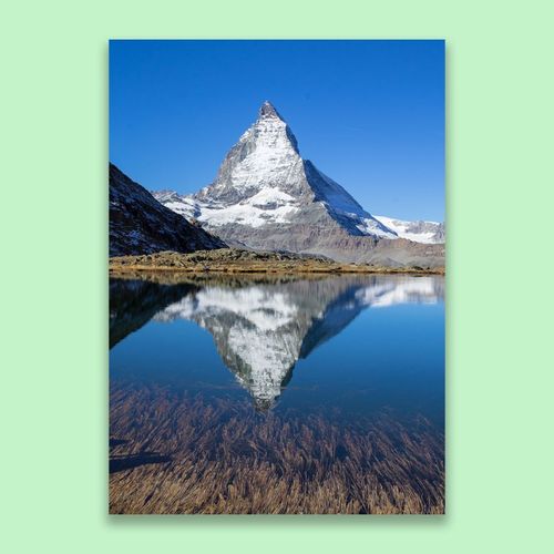 ins森林雪山绿树风景艺术海报画芯