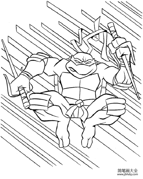 动漫人物简笔画忍者神龟简笔画大全
