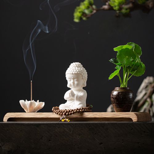 白瓷家居桌面如来如来佛佛祖禅意摆件创意陶瓷摆件