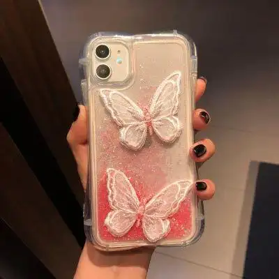 ins超火蝴蝶iphone12手机壳苹果11promax韩国女生78plus防摔xr软流沙