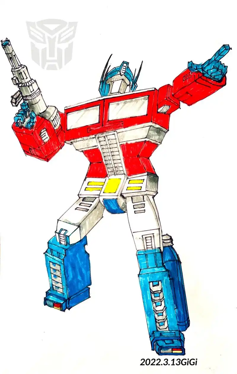 简笔画—擎天柱变形 每天20分钟练手 - 抖音